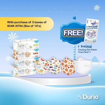 Durio 904K KID'S KF94 Respirator White - (10pcs)